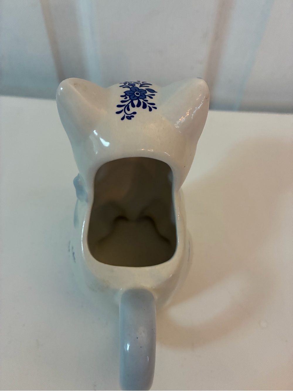 Delft Blue Elesva Ceramic Cat Creamer Pitcher Made in Holland Cottagecore - Picture 5 of 6